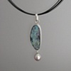 Sterling Silver, Stones:  Boulder Opal, Chinese Fresh Water Pearl
