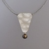 14kt Gold, Sterling Silver, Stones:  Botryoidal Agate, Natural Brown Diamond, Tahitian Pearl