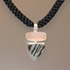 Sterling Silver Pendant:  Rose Quartz, Swedish Iron Ore