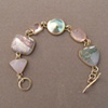 14kt gold, stones:  smithsonite, porcelain jasper, rose quartz, mabe pearl, rose quartz, Horse Canyon agate