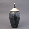 Wooden Vessel Lid:  Maple, Base:  Ebonized Ash Embedded with Silver Wax