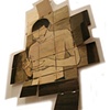 Folding (Plywood, hinges, charcoal)