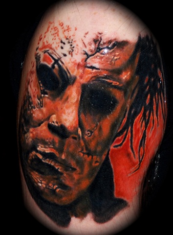 Best tattoo client with Full color portrait of michael Myers from Halloween
