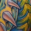 Bio mechanical tattoo leg sleeve action