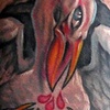detail on Bron's arm.  Pelican feeding its young from it's own bosom