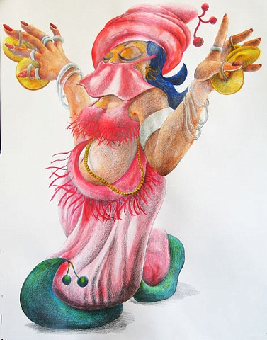 Pencil and acrylic drawing