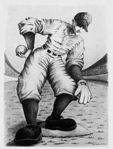 Old time baseball player