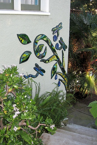Glass and tile mosaic installation