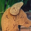 Wooden horse with brands