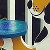 Calico holding a platter
