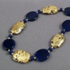 Cobalt Blue Czech Glass and Gold Necklace