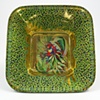 "Parrots"
Square Glass Bowl with 23-Karat Gold Leaf and Reverse Painted
Square Glass Bowl