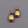 Coral and Gold Earrings