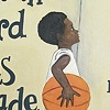 Alphabet preschool mural - basketball boy detail