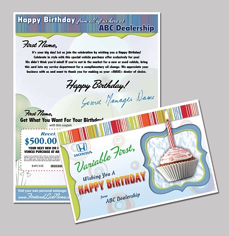 Dealership to Customer Birthday Card