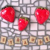 Five Strawberry Mosaic with Bamboo Frame