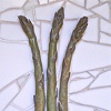 Three Asparagus on White