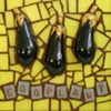 Eggplants on Yellow with Balsa Wood Frame