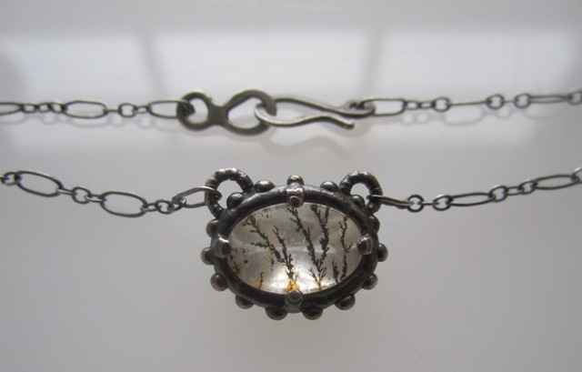 Dendritic Quart Necklace with Dots