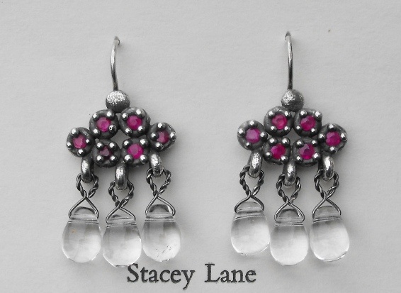 Ruby Cluster with Trembling Glass Droplets