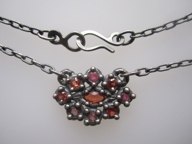 Encrusted Pendant with Sapphire Marquis