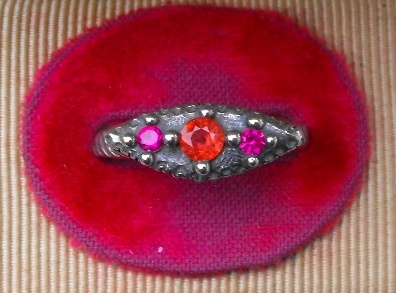 Vesica Piscis Eye Ring with Ruby and Sapphire