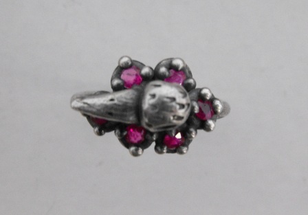 Duck Ring with Ruby Ruffle - Top View