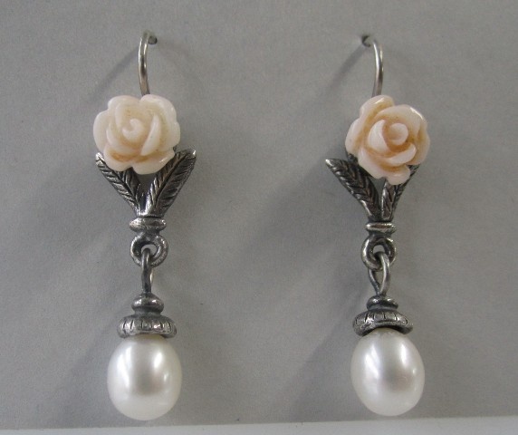 Bouquet and Pearl Earrings