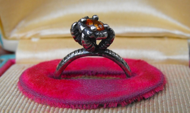 Talon Ring with Orange Sapphire