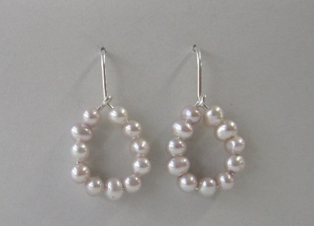 White Pearl Drop Earrings