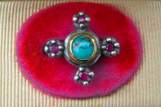 Turquoise and Ruby Ring
