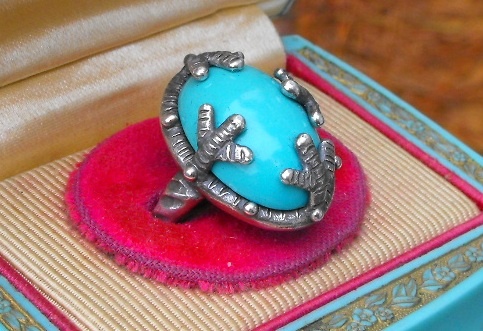 Turquoise Cocktail Ring Side View