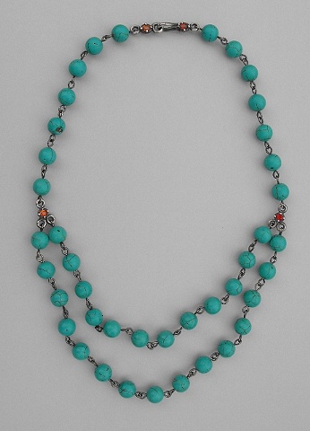 Turquoise Stone and Sapphire Necklace