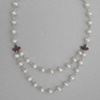 White Pearl, Sapphire and Ruby Necklace