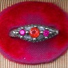 Vesica Piscis Eye Ring with Ruby and Sapphire