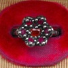 Low Blossom Ring with Sapphire and Rubies