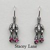 Claw and Ruby Droplet Earrings
