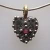 Heart with Ruby and Brass Loop