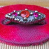 Vesica Piscis Eye Ring with Ruby and Sapphire Side View