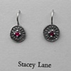 Round Disk Earrings with Rubies