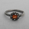 Dotted Ring with Orange Sapphire