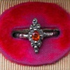 Vesica Piscis Orange Sapphire Ring