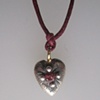 Small Heart Pendant with Ruby and 14k Loop