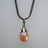 Claw Pendant with Pink Pearl Droplet