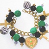 green and black charm bracelet