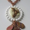 Leather & Cameo Necklace