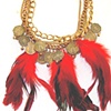 feather and coin short necklace