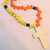 white cross long necklace