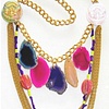 agate and chain multi layer necklace