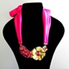 The Abandoned Princess - Satin ribbon and jewels necklace